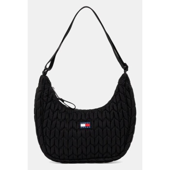 τσάντα tommy jeans χρώμα μαύρο, aw0aw17546 κύριο υλικό
