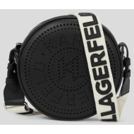 δερμάτινη τσάντα karl lagerfeld χρώμα: μαύρο, a3w30059 100% δέρμα βοοειδών