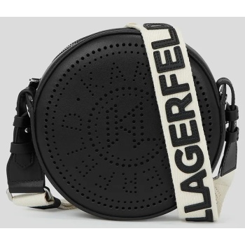 δερμάτινη τσάντα karl lagerfeld χρώμα μαύρο, a3w30059 100%