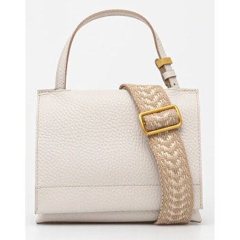 δερμάτινη τσάντα gianni chiarini nicole χρώμα άσπρο