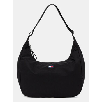 τσάντα tommy jeans χρώμα μαύρο, aw0aw17569 κύριο υλικό