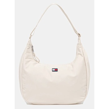 τσάντα tommy jeans χρώμα μπεζ, aw0aw17569 κύριο υλικό