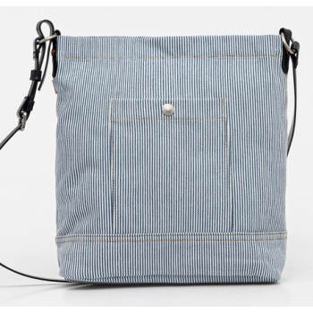 τσάντα levi`s χρώμα μπλε, 000ip-0002 95% βαμβάκι, 5% δέρμα