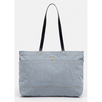 τσάντα levi`s χρώμα μπλε, d7959-0004 95% βαμβάκι, 5% δέρμα