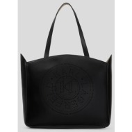 δερμάτινη τσάντα karl lagerfeld χρώμα: μαύρο, a3w30043 100% δέρμα βοοειδών