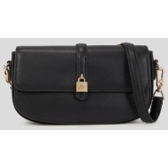 δερμάτινη τσάντα karl lagerfeld χρώμα: μαύρο, a3w30152 100% δέρμα βοοειδών