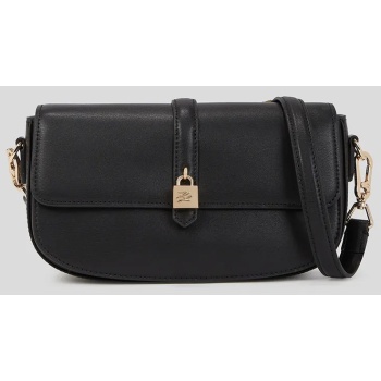 δερμάτινη τσάντα karl lagerfeld χρώμα μαύρο, a3w30152 100%