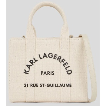 βαμβακερή τσάντα karl lagerfeld χρώμα μπεζ, a3w50118 65%