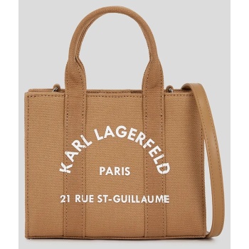 βαμβακερή τσάντα karl lagerfeld χρώμα καφέ, a3w50118 65%