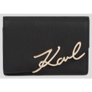 δερμάτινο πορτοφόλι karl lagerfeld χρώμα: μαύρο, a3w32018 100% δέρμα βοοειδών