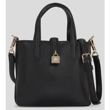 δερμάτινη τσάντα karl lagerfeld χρώμα μαύρο, a3w30151 100%