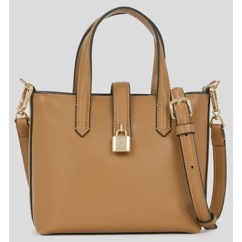 δερμάτινη τσάντα karl lagerfeld χρώμα καφέ, a3w30151 100%