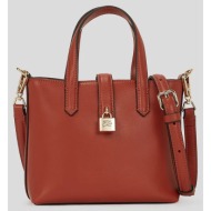 δερμάτινη τσάντα karl lagerfeld χρώμα: κόκκινο, a3w30151 100% δέρμα βοοειδών