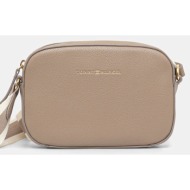 τσάντα tommy hilfiger χρώμα: καφέ, aw0aw17450 100% πολυουρεθάνη