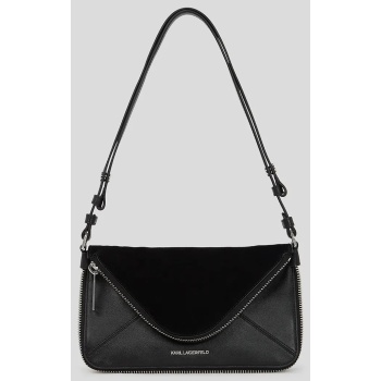 δερμάτινη τσάντα karl lagerfeld χρώμα μαύρο, a3w30083 100%