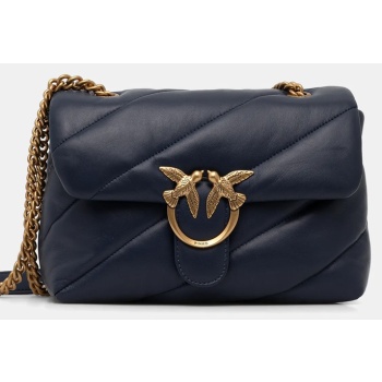 δερμάτινη τσάντα pinko χρώμα μπλε, 100038 a0f2 κύριο