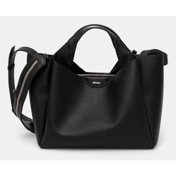 τσάντα dkny χρώμα μαύρο, r43dyg33 100% poliuretan
