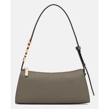 δερμάτινη τσάντα dkny χρώμα μπεζ, r433yg57 κύριο υλικό