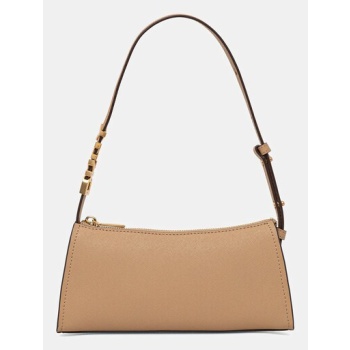 δερμάτινη τσάντα dkny χρώμα μπεζ, r433yg57 κύριο υλικό