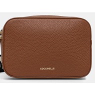 δερμάτινη τσάντα coccinelle χρώμα: μαύρο, e5 mn5 55 i1 01 φυσικό δέρμα