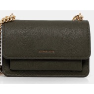 δερμάτινη τσάντα michael michael kors χρώμα: μαύρο, 30t4gc7l3t 100% φυσικό δέρμα