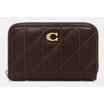 δερμάτινο πορτοφόλι coach χρώμα μοβ, cm505 φυσικό δέρμα