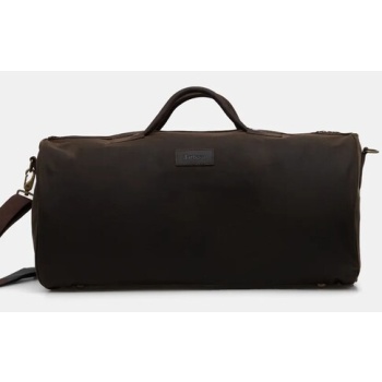 τσάντα barbour χρώμα καφέ, uba0017 υφαντικό υλικό