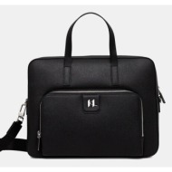 δερμάτινη τσάντα karl lagerfeld k/monogram χρώμα: μαύρο, a1m30098 100% δέρμα βοοειδών