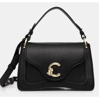 δερμάτινη τσάντα coccinelle χρώμα μαύρο, e1 ssl 18 02 01