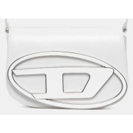 δερμάτινη τσάντα diesel 1dr 1dr m shoulder bag χρώμα: άσπρο, x09568.pr818 100% φυσικό δέρμα