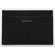 θήκη για κάρτες paul smith χρώμα: μαύρο, m1a-4768-phball φυσικό δέρμα