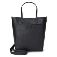 δερμάτινη τσάντα lauren ralph lauren χρώμα: μαύρο, 431966760 100% δέρμα βοοειδών