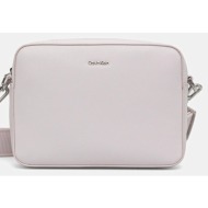 τσάντα calvin klein χρώμα: μοβ, lv04f3097g 100% πολυουρεθάνη