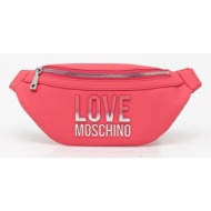τσάντα φάκελος love moschino χρώμα: ροζ, jc4259pp0mkd0615 100% pu - πολυουρεθάνη