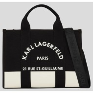 βαμβακερή τσάντα karl lagerfeld χρώμα: μαύρο, a3w50025 65% οργανικό βαμβάκι, 35% βαμβάκι