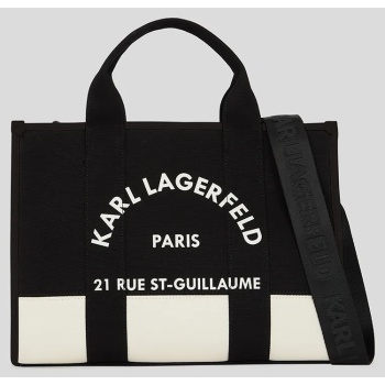 βαμβακερή τσάντα karl lagerfeld χρώμα μαύρο, a3w50025 65%