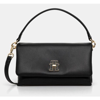 τσάντα tommy hilfiger χρώμα μαύρο, aw0aw17465 51%