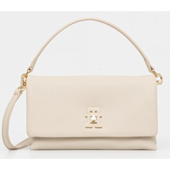 τσάντα tommy hilfiger χρώμα μπεζ, aw0aw17465 51%