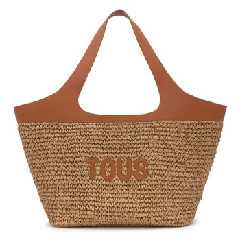 τσάντα tous lirio rafia χρώμα καφέ, 2002205243 συνθετικό