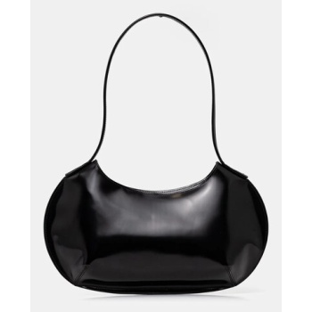 δερμάτινη τσάντα by far χρώμα μαύρο, mwbsb056cl017bk001pl