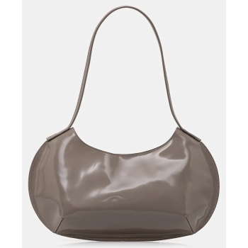 δερμάτινη τσάντα by far χρώμα γκρι, mwbsb056cl017bg037pl