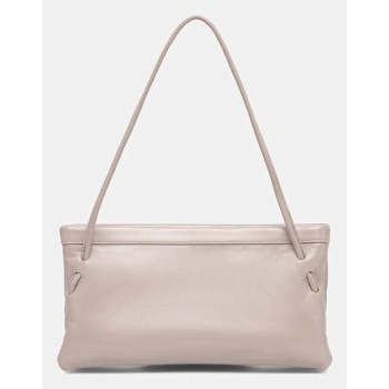 δερμάτινη τσάντα by far χρώμα μπεζ, mwbsb057ll032gy024pl