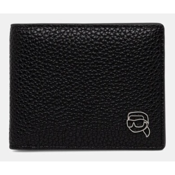 πορτοφόλι karl lagerfeld k/icon χρώμα μαύρο, a3m32056