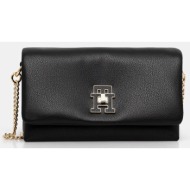 τσάντα tommy hilfiger χρώμα: μαύρο, aw0aw17462 51% ανακυκλωμένος πολυεστέρας, 49% πολυουρεθάνη