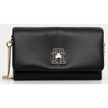 τσάντα tommy hilfiger χρώμα μαύρο, aw0aw17462 51%