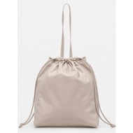 τσάντα calvin klein χρώμα: μπεζ, lv04k3159g 100% πολυουρεθάνη