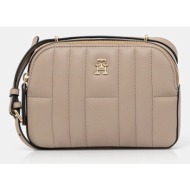 τσάντα tommy hilfiger χρώμα: καφέ, aw0aw17453 100% πολυουρεθάνη