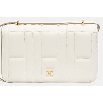 τσάντα tommy hilfiger χρώμα μπεζ, aw0aw17454  100%