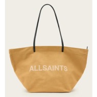 βαμβακερή τσάντα allsaints serafina χρώμα: μπεζ, w323xc 100% βαμβάκι