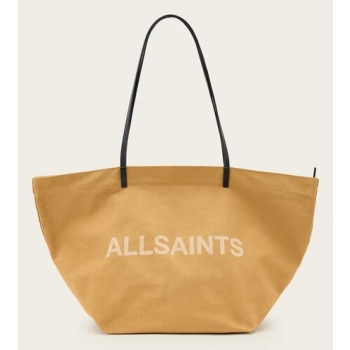 βαμβακερή τσάντα allsaints serafina χρώμα μπεζ, w323xc
